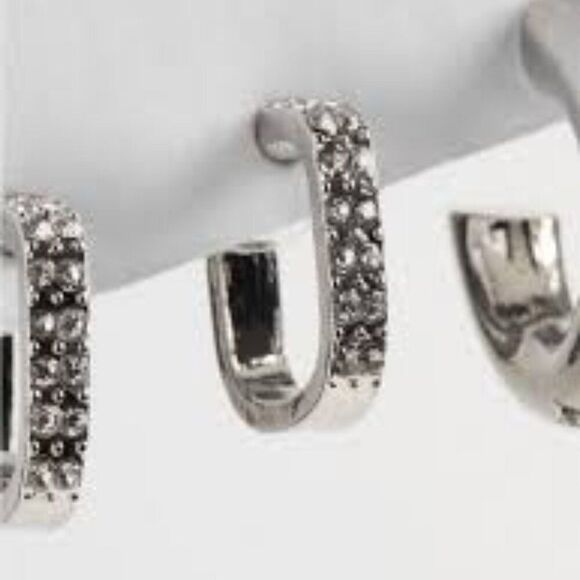 Torrid Pave Rhinestone Hoop Earring Set - New - Picture 3 of 5